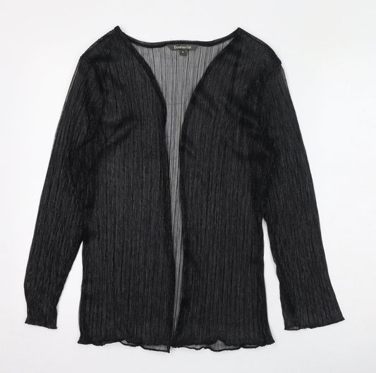 Bonmarché Womens Black Polyester Kimono T-Shirt Size 16 V-Neck