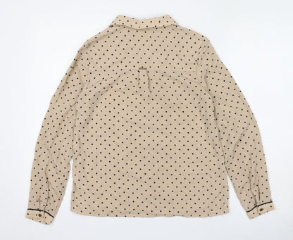Womens UK Size XS Wardrobe Beige Basic Button-Up