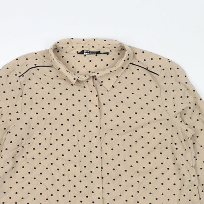 Womens UK Size XS Wardrobe Beige Basic Button-Up