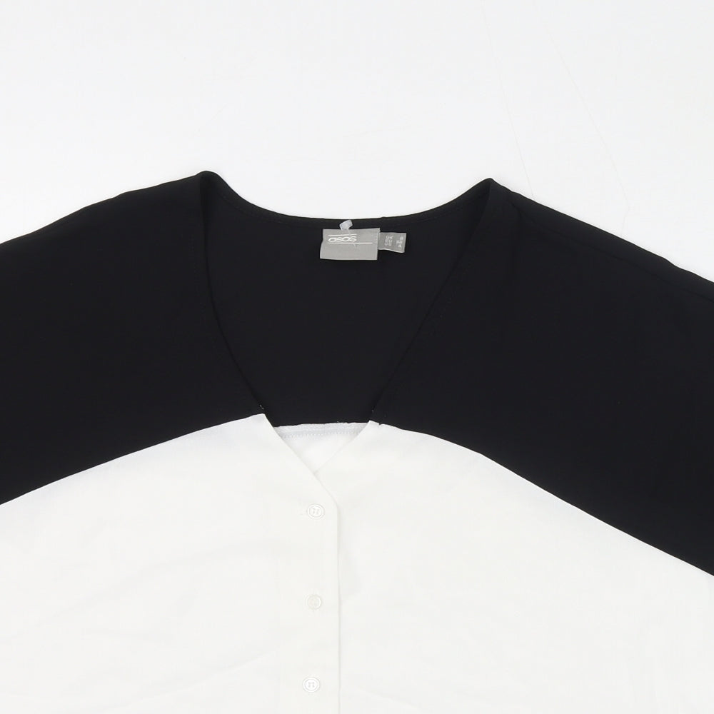 Womens UK Size 8 ASOS Black Basic Button-Up
