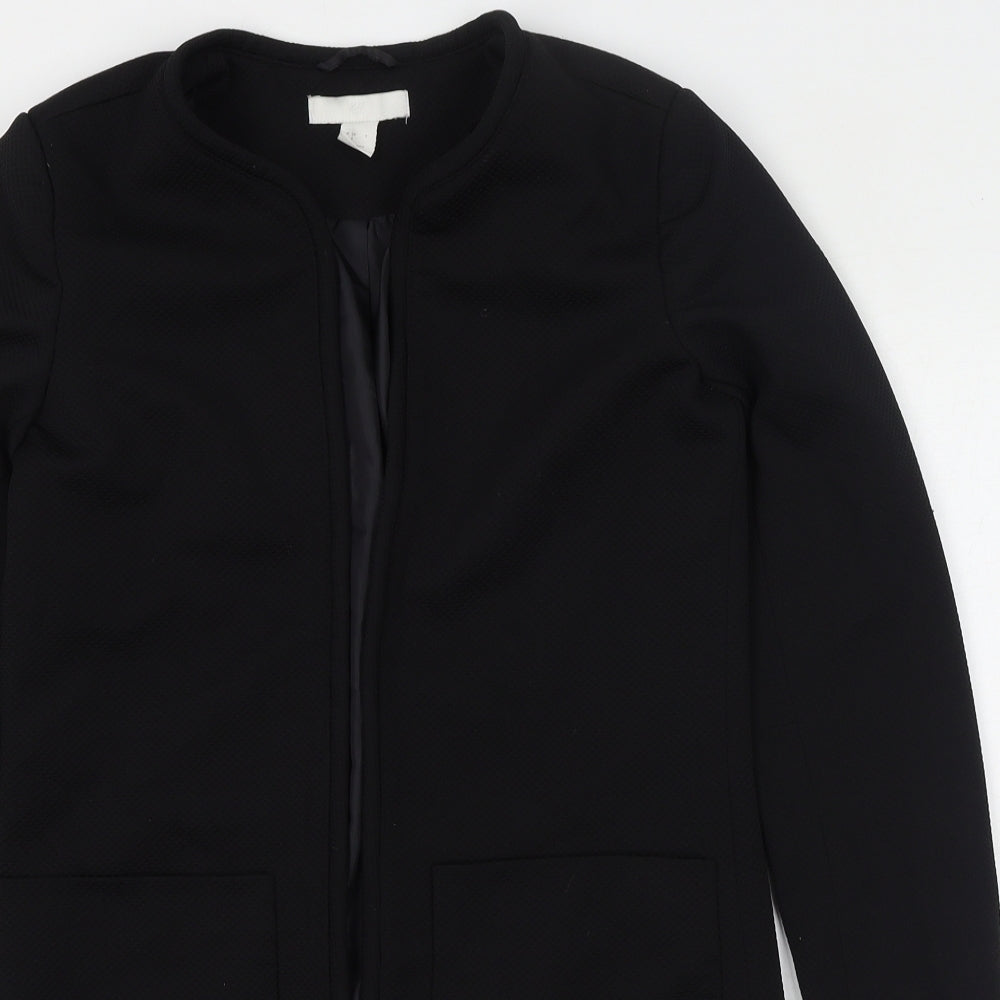 Womens UK Size 6 H&M Black Overcoat