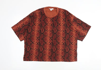 Womens UK Size S Topshop Red Basic T-Shirt