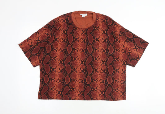 Womens UK Size S Topshop Red Basic T-Shirt