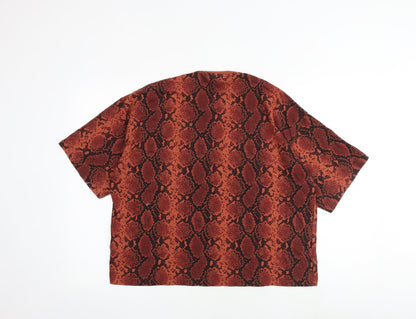 Womens UK Size S Topshop Red Basic T-Shirt