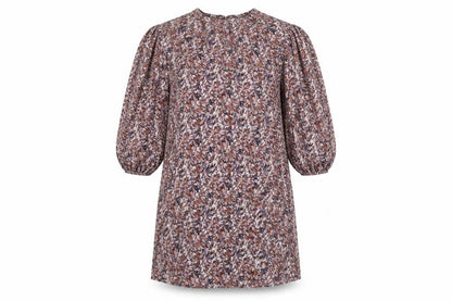 NEXT Womens Multicoloured Geometric Viscose A-Line Size 8 Round Neck Button