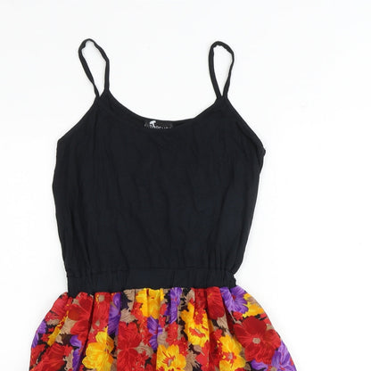 Topshop Womens Multicoloured Floral Viscose A-Line Size 8 Round Neck Pullover