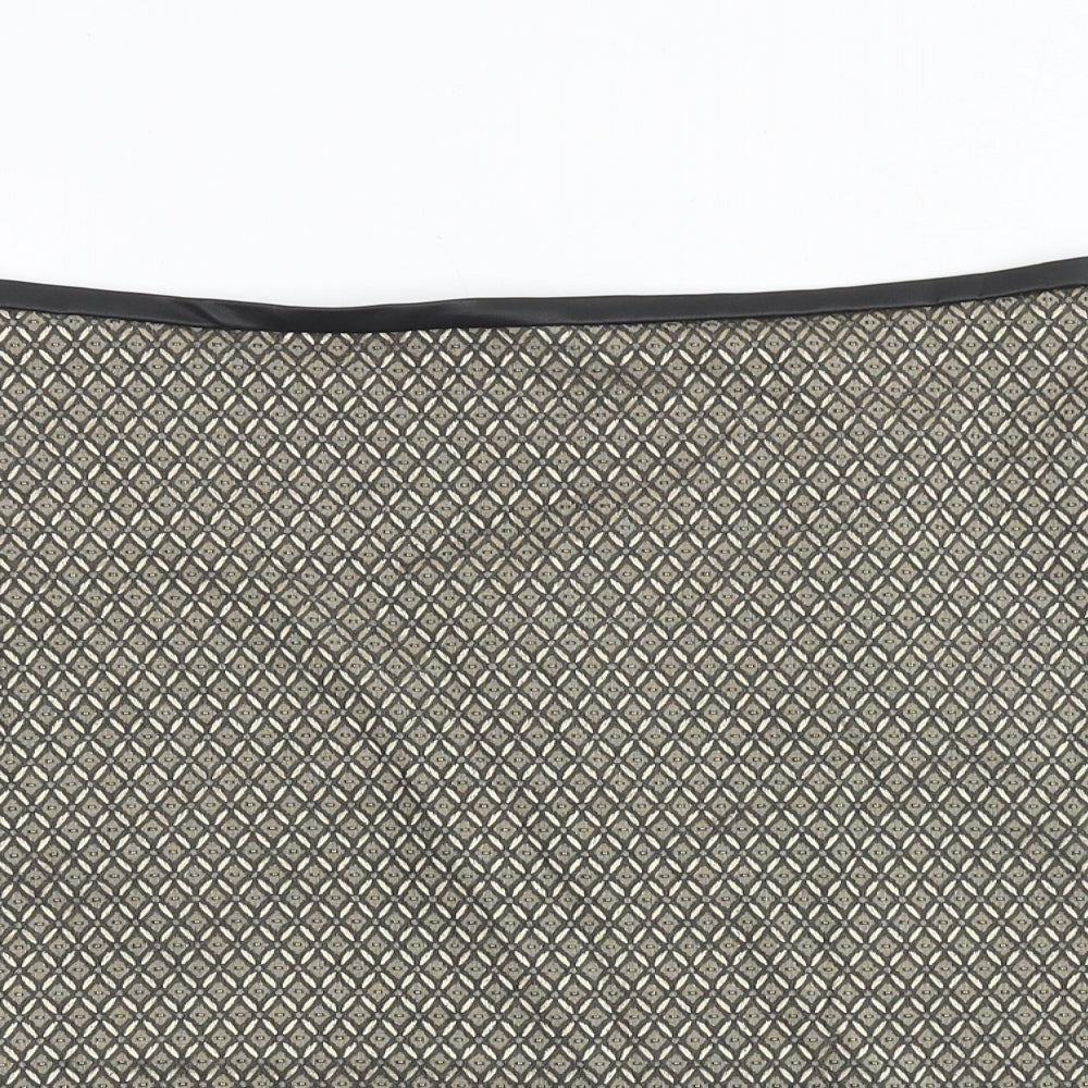 Oasis Womens Gold Geometric Polyester A-Line Skirt Size 10 Zip