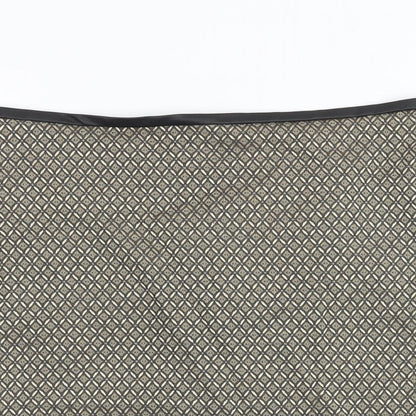 Oasis Womens Gold Geometric Polyester A-Line Skirt Size 10 Zip