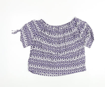 Womens UK Size 8 NEXT Blue Basic Blouse