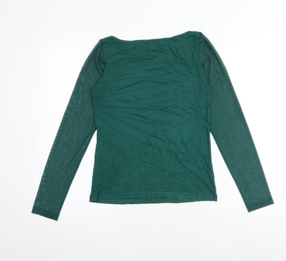 Womens UK Size 6 Warehouse Green Basic T-Shirt