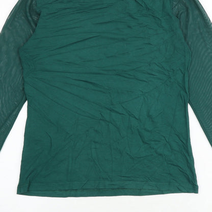 Womens UK Size 6 Warehouse Green Basic T-Shirt