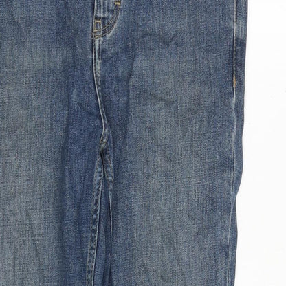 Topshop Womens Blue Cotton Skinny Jeans Size 28 in Regular Zip