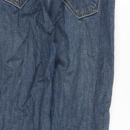Topshop Womens Blue Cotton Skinny Jeans Size 28 in Regular Zip