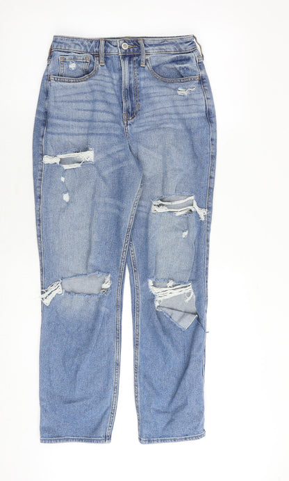 Hollister Womens Blue Cotton Straight Jeans Size 26 in Regular Zip