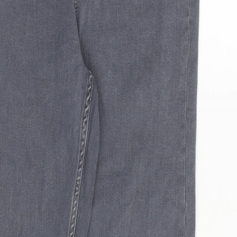 Topshop Womens Grey Cotton Skinny Jeans Size 30 in Regular Zip