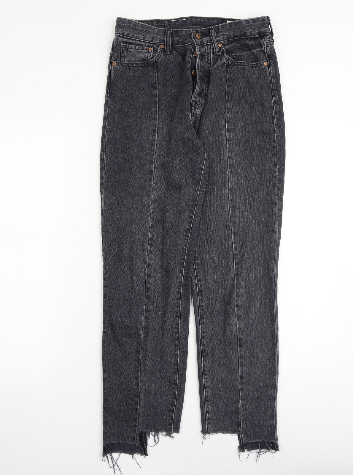 Womens UK Size 26 in H&M Regular Fit Straight Grey Jeans