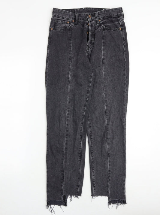 Womens UK Size 26 in H&M Regular Fit Straight Grey Jeans