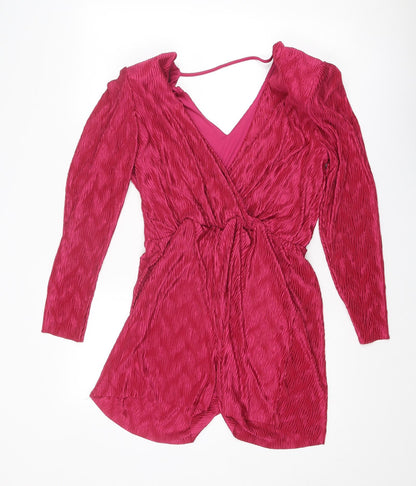 Only Womens Pink Polyester Playsuit One-Piece Size XL Pullover