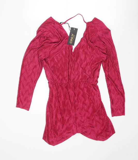 Only Womens Pink Polyester Playsuit One-Piece Size XL Pullover