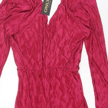 Only Womens Pink Polyester Playsuit One-Piece Size XL Pullover
