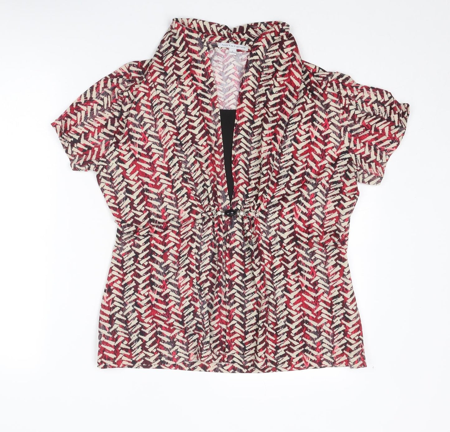 Womens UK Size L Notations Multicoloured Basic Blouse