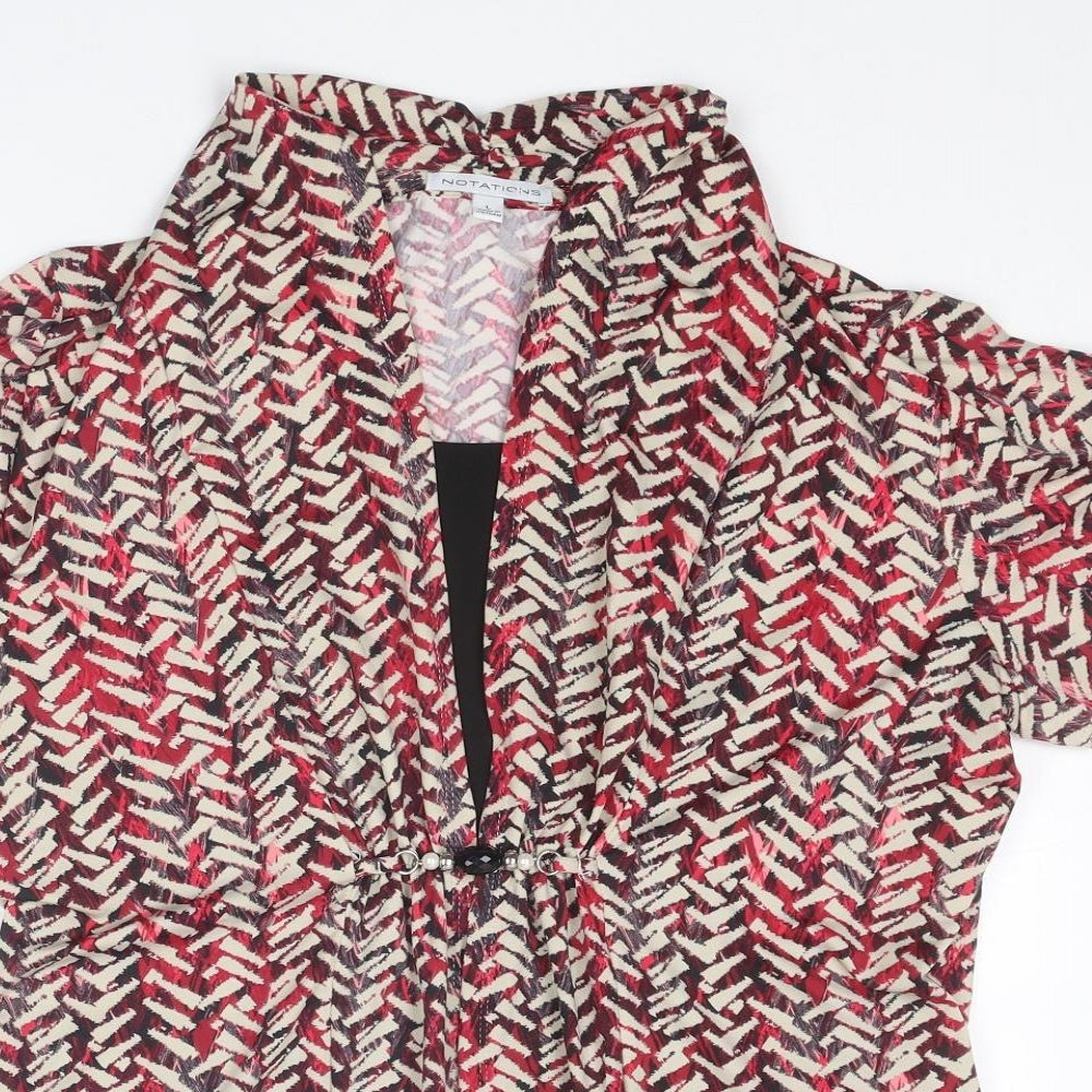 Womens UK Size L Notations Multicoloured Basic Blouse