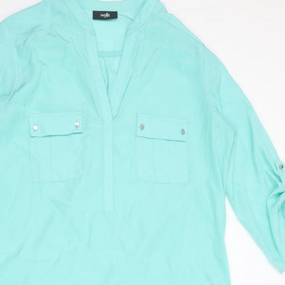 Womens UK Size M Wallis Blue Tunic Blouse