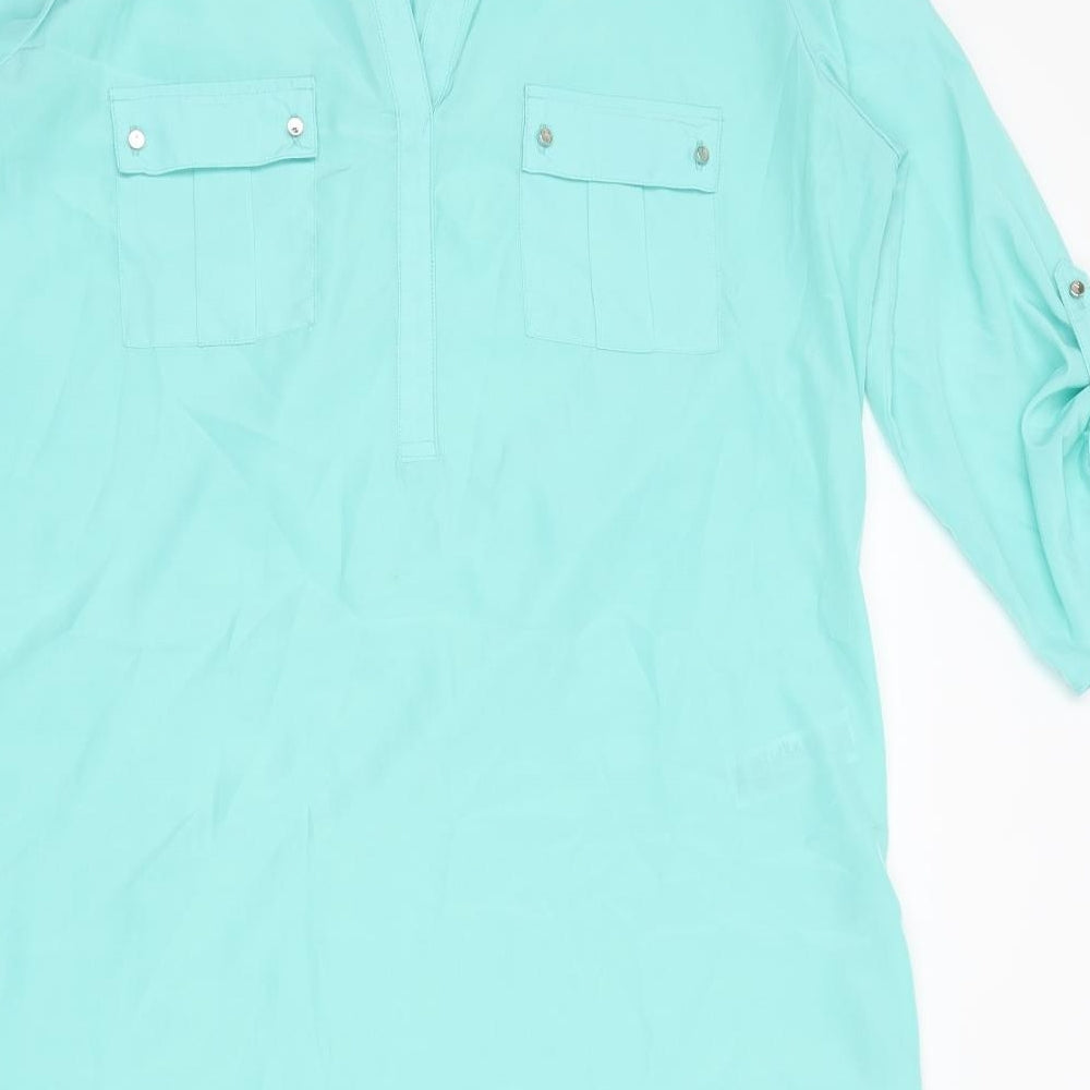 Womens UK Size M Wallis Blue Tunic Blouse