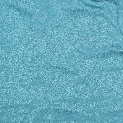 Bonmarché Womens Blue Floral Polyester Basic Button-Up Size 24 Collared