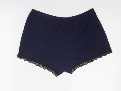 H&M Womens Blue Polyester Basic Shorts Size S Regular Pull On