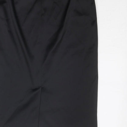 AMARANTO Womens Black Paisley Polyester Straight & Pencil Skirt Size 10 Zip