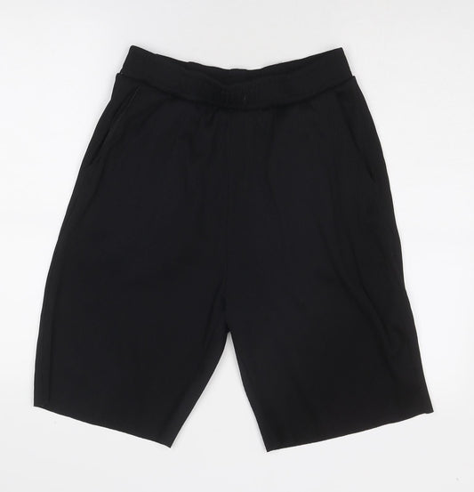Bershka Womens Black Polyester Sweat Shorts Size M Regular Pull On