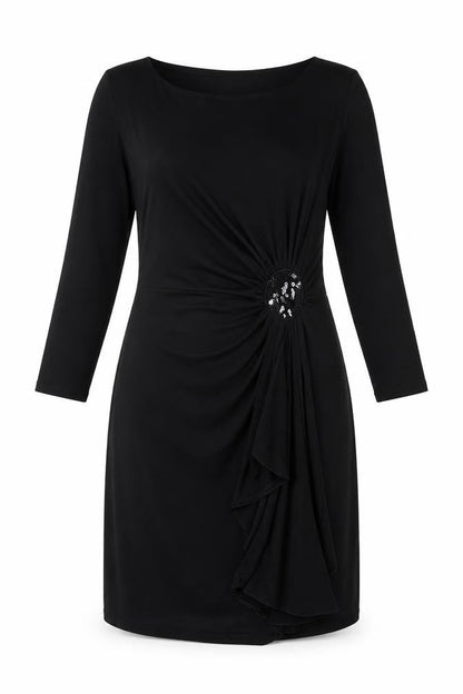 Debenhams Womens Black Polyester Shift Size 10 Round Neck Pullover
