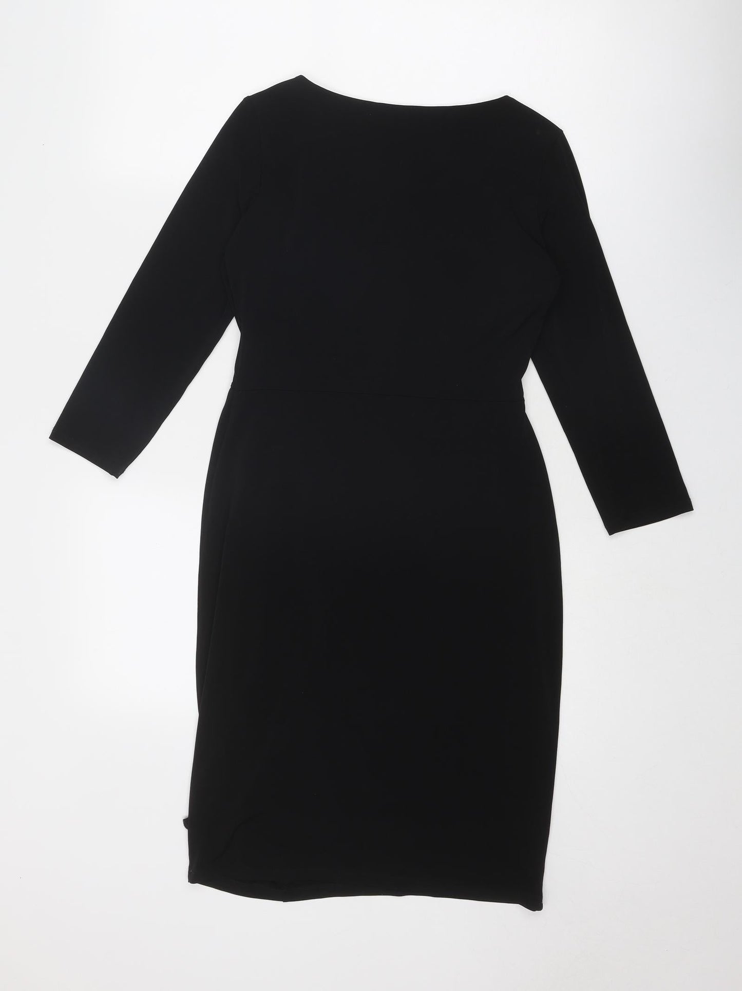 Debenhams Womens Black Polyester Shift Size 10 Round Neck Pullover