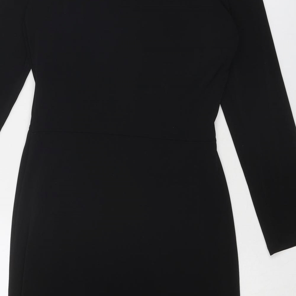 Debenhams Womens Black Polyester Shift Size 10 Round Neck Pullover