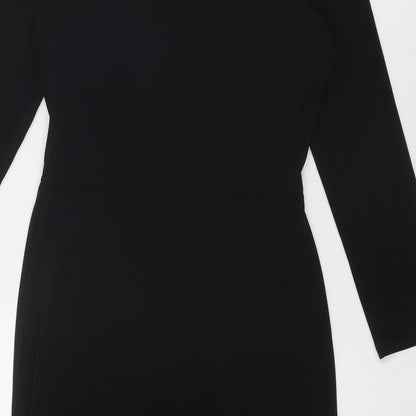 Debenhams Womens Black Polyester Shift Size 10 Round Neck Pullover
