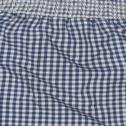 Boohoo Womens Blue Check Polyester Basic Blouse Size 10 Off the Shoulder