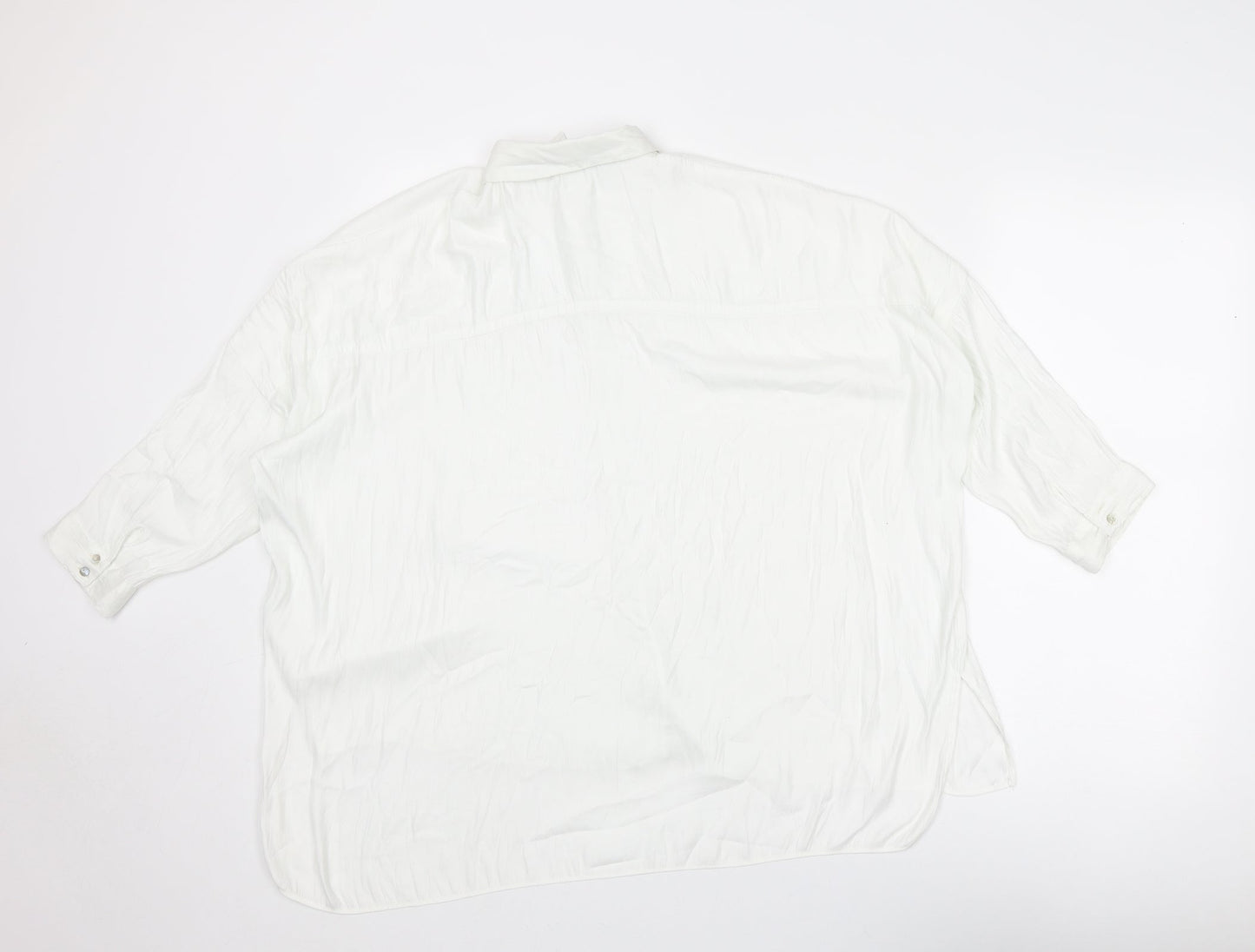 Womens UK Size S Zara White Basic Button-Up