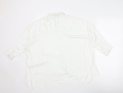 Womens UK Size S Zara White Basic Button-Up