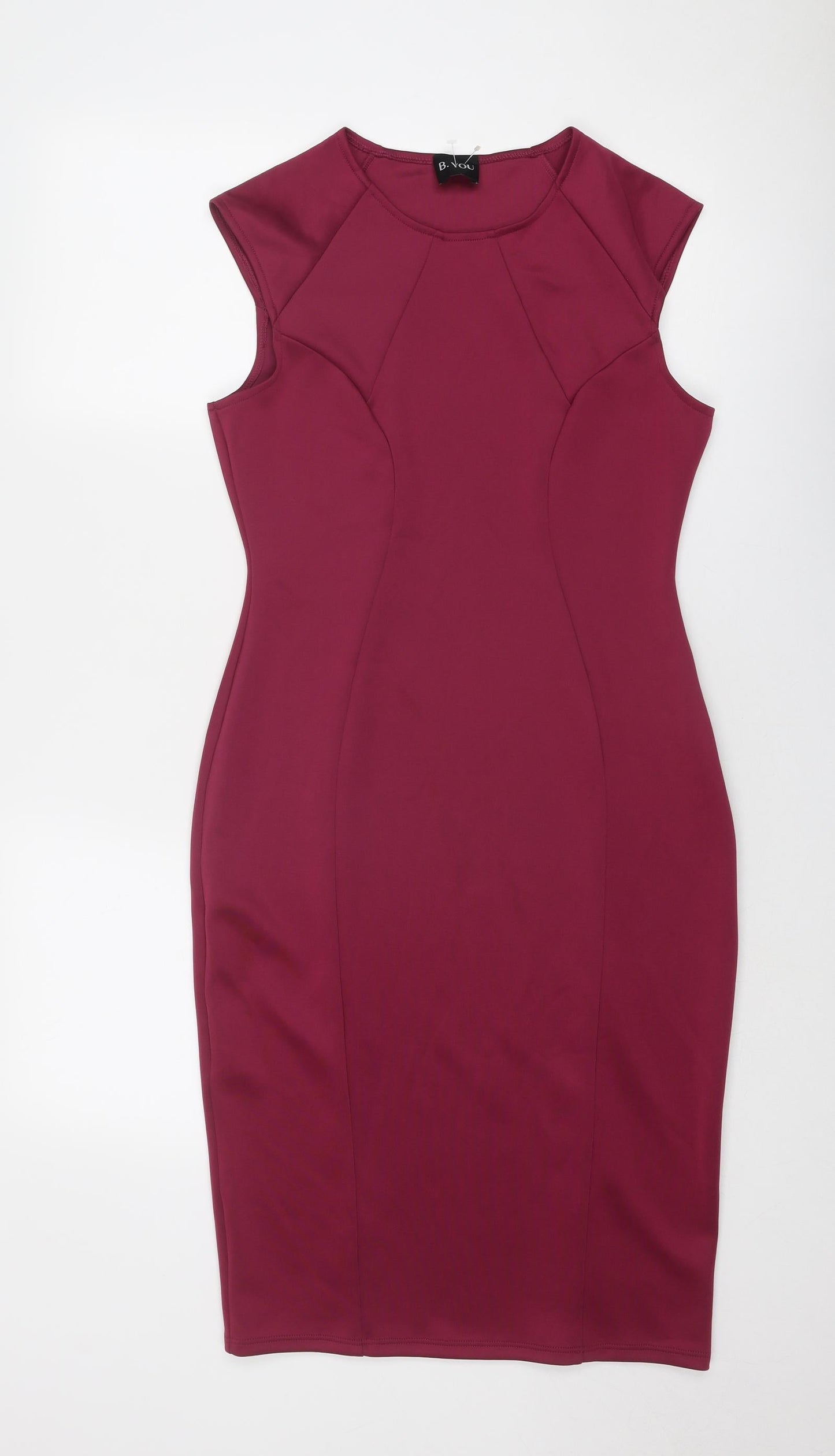B-You Womens Purple Polyester Bodycon Size 10 Round Neck Pullover