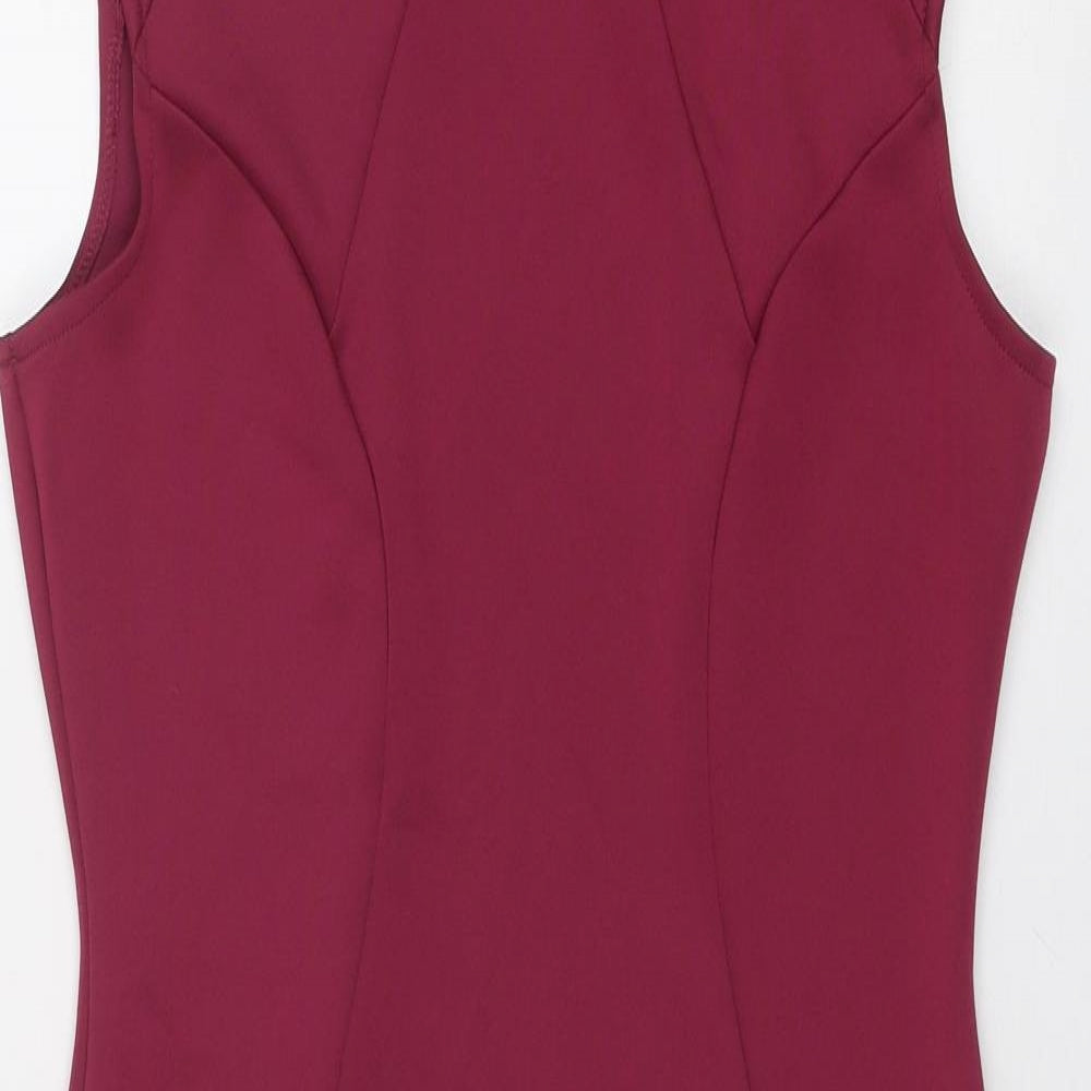 B-You Womens Purple Polyester Bodycon Size 10 Round Neck Pullover