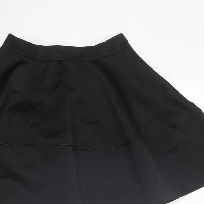 H&M Womens Black Polyester Swing Skirt Size 6 Zip