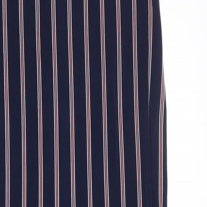 Oasis Womens Blue Striped Polyester Tank Dress Size XS Collared Button