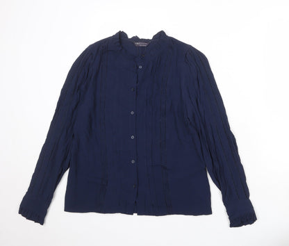 Womens UK Size 10 Marks and Spencer Blue Basic Button-Up