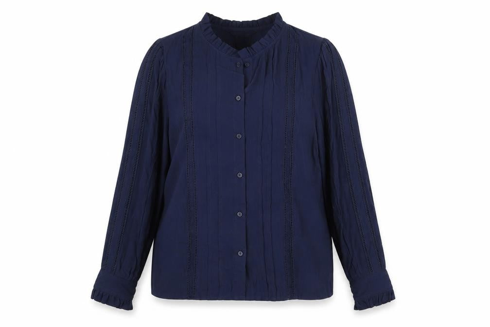 Womens UK Size 10 Marks and Spencer Blue Basic Button-Up