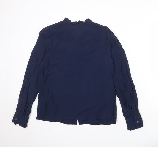 Womens UK Size 10 Marks and Spencer Blue Basic Button-Up
