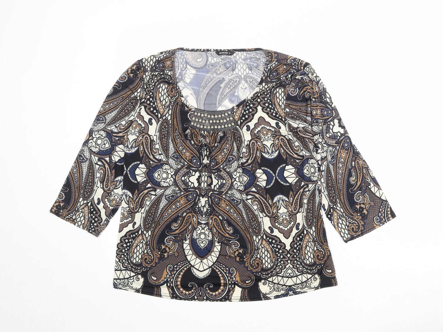 Womens UK Size 18 Roman Multicoloured Basic Blouse