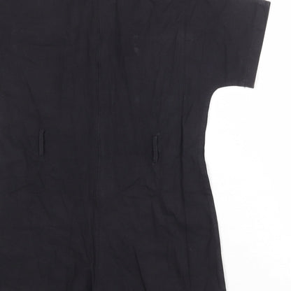 PRETTYLITTLETHING Womens Black 100% Cotton Playsuit One-Piece Size 8 Zip