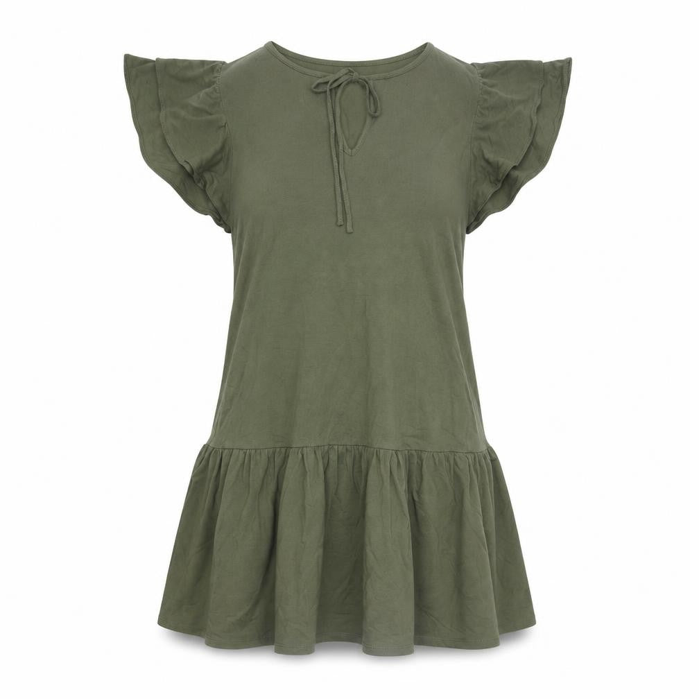 Marks and Spencer Womens Green Viscose A-Line Size 8 Round Neck Pullover