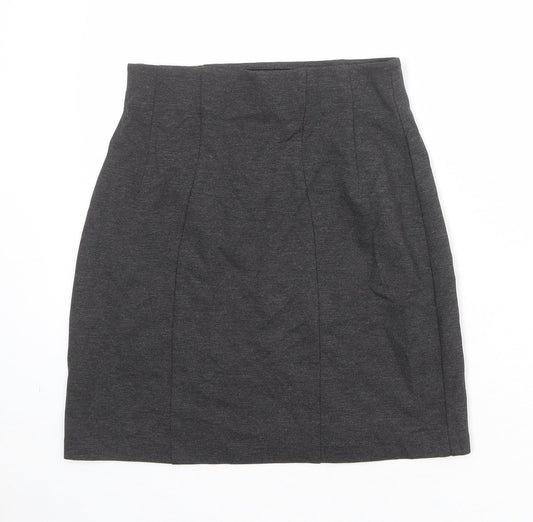Marks and Spencer Womens Grey Viscose A-Line Skirt Size 8